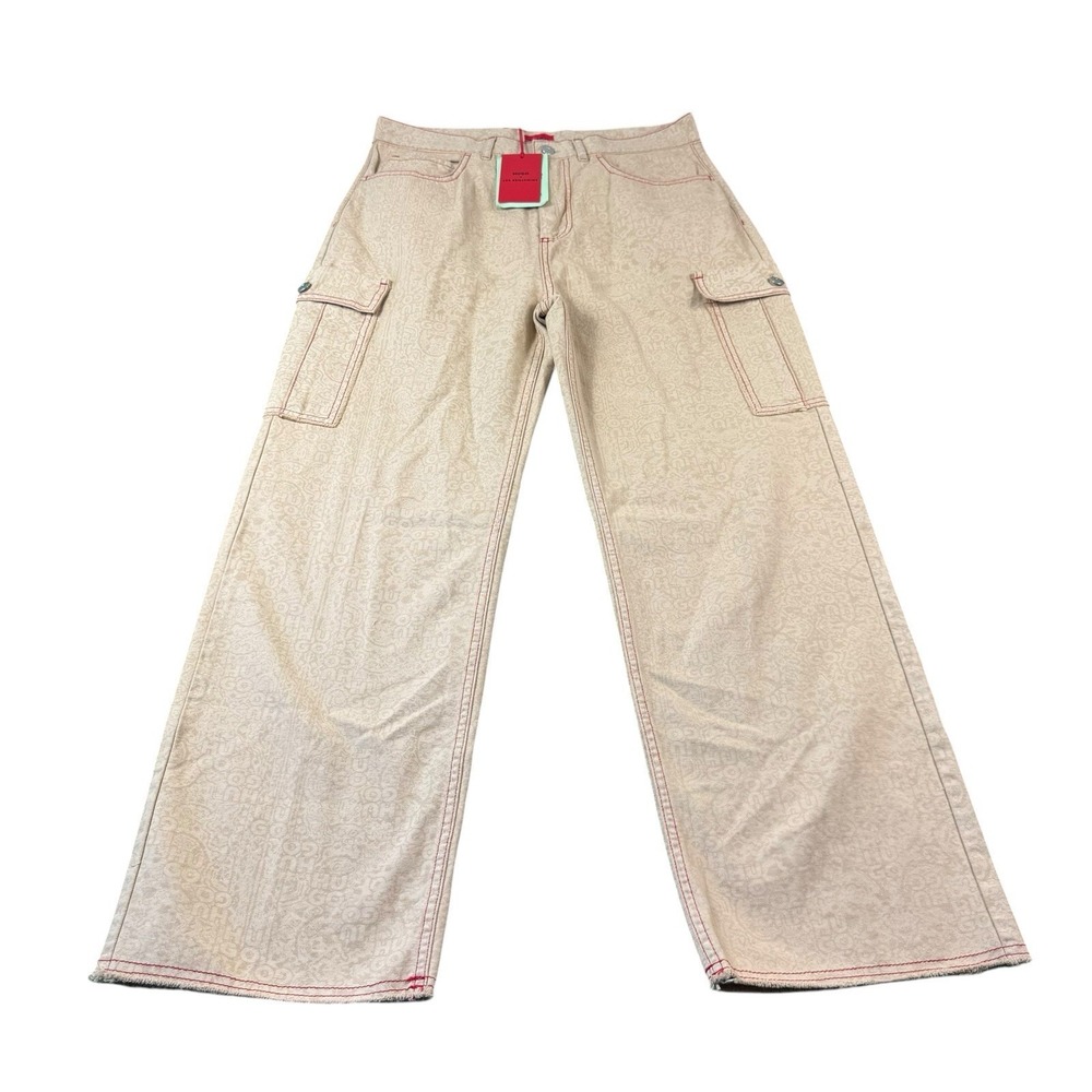 HUGO X Les Benjamins Jeans Mens S Beige Cargo Straight Leg Baggy Y2K Skater NWT